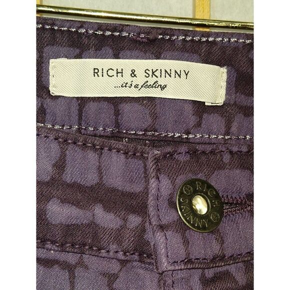Rich & Skinny Sz 26 Purple Patterned Jeans - Picture 4 of 8
